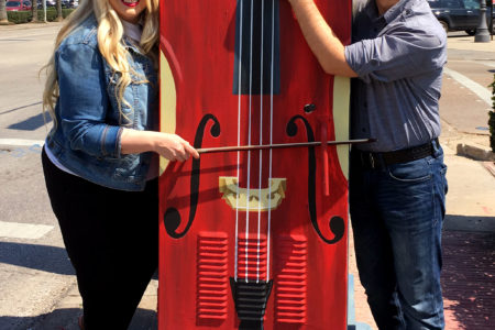 Courtenay Vandiver Pereira and Lorento Golofeev around ROCO mini mural