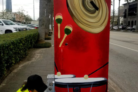 Artist Jessica Padilla Painting ROCO Mini Mural