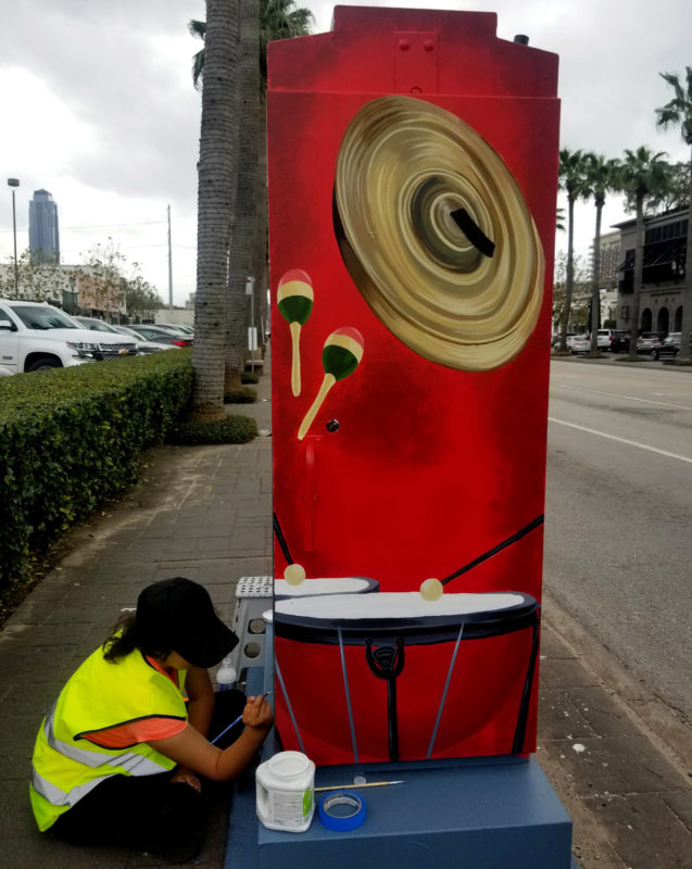 Artist Jessica Padilla Painting ROCO Mini Mural